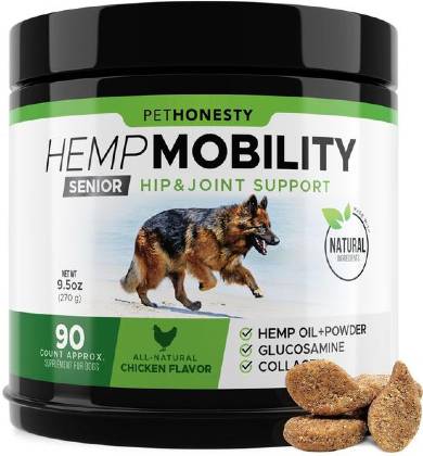 Senior Dog Supplements by PetHonesty, HempMobility for Hip & Joint Support