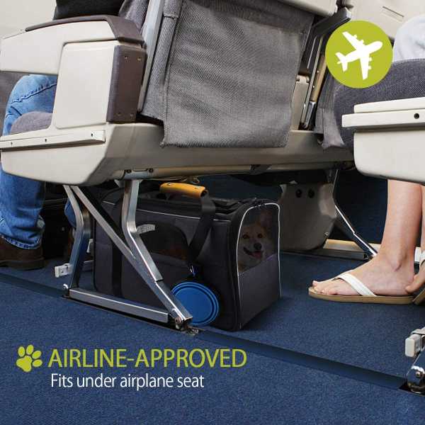 Airline approved dog carrier.