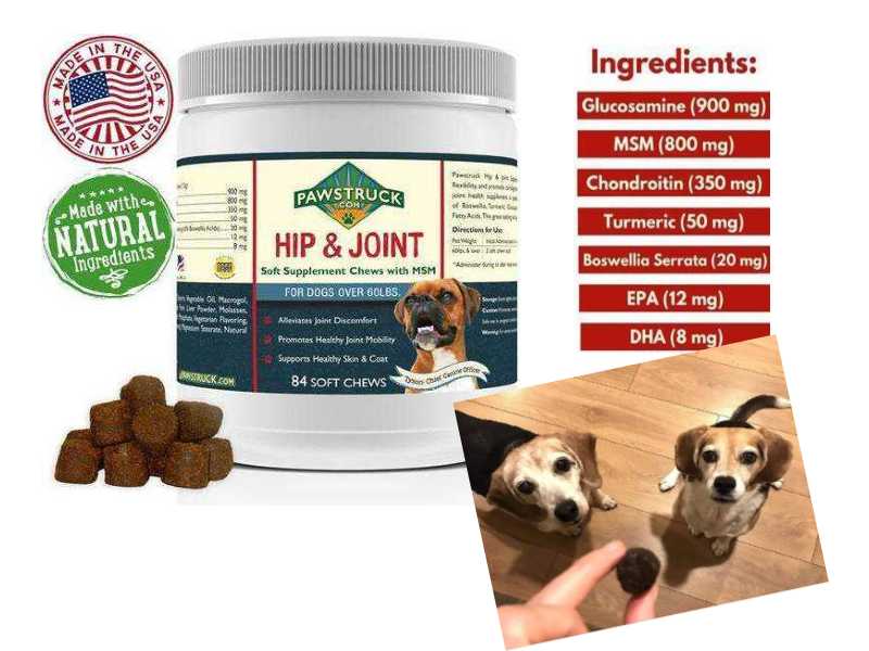 Pawstruck Natural Hip and Joint Supplement for Dogs