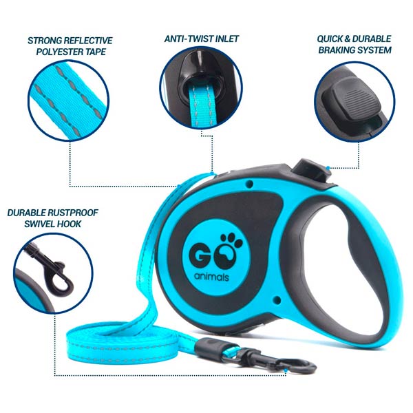 Go Animals’ Retractable Dog Leash