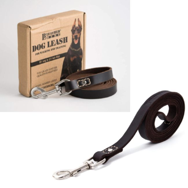 LEATHERBERG Leather Dog Training Leash 6 Feet Long