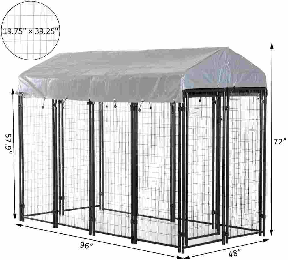 PawHut Large Outdoor Dog Kennel with UV-Resistant Oxford Cloth Roof