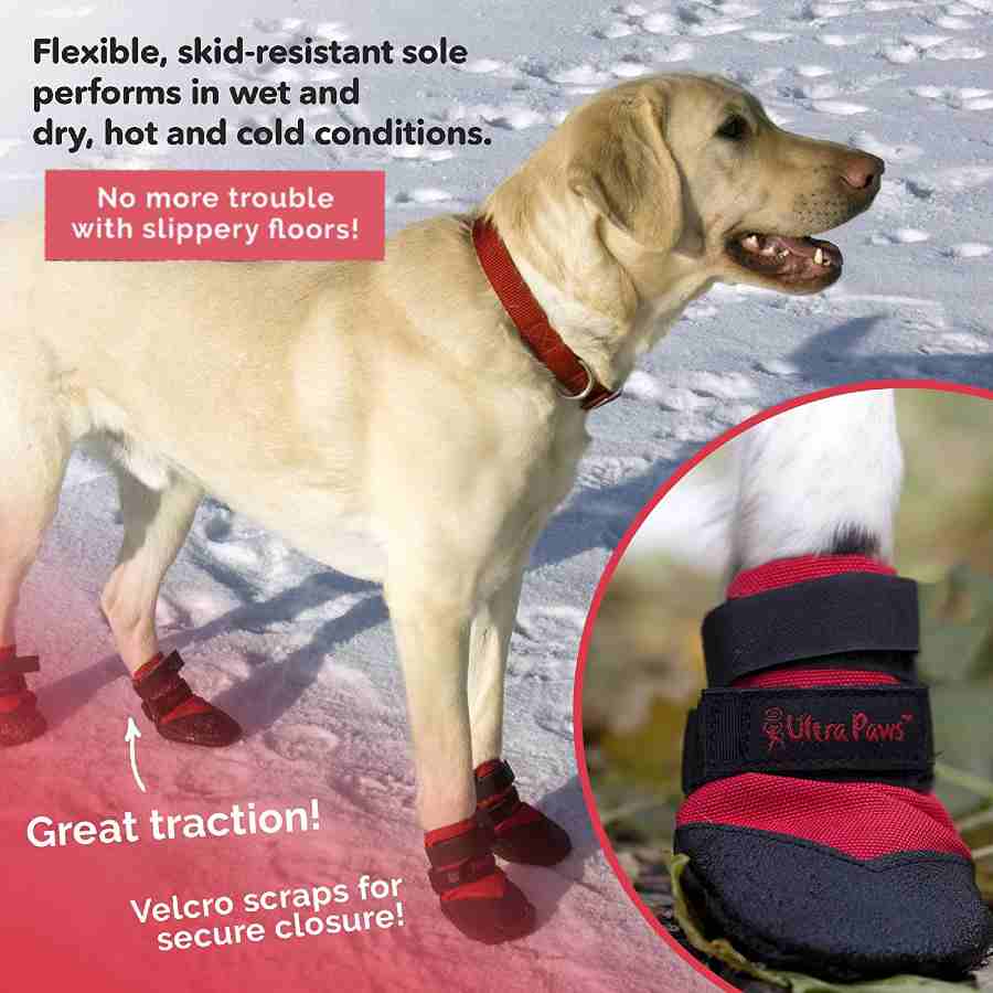 Ultra Paws Dog Boots - Anti-Slip Snow Shoes For Dogs