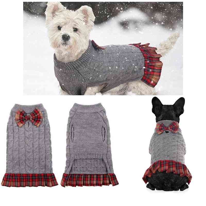 British Style Dog Sweater Dress