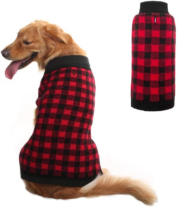 Pupteck Dog Sweater Plaid Style