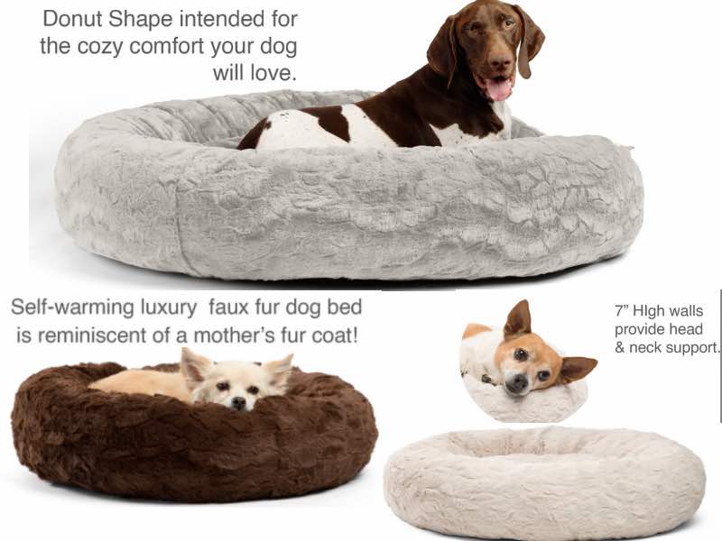 Best Friends by Sheri Lux Fur Calming Donut Dog Bed For Large Dogs