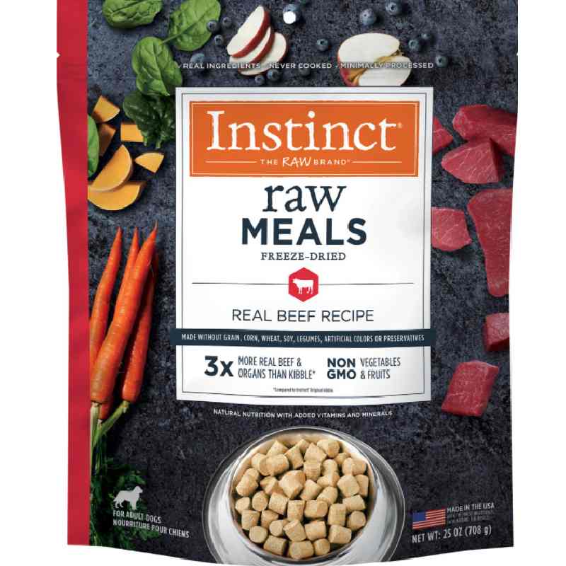 Instinct Raw Meals Real Beef Recipe Grain Free Freeze Dried Dog Food