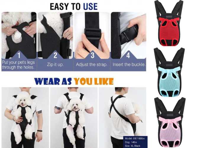 Front & Backside Carrier Backpack For Dog