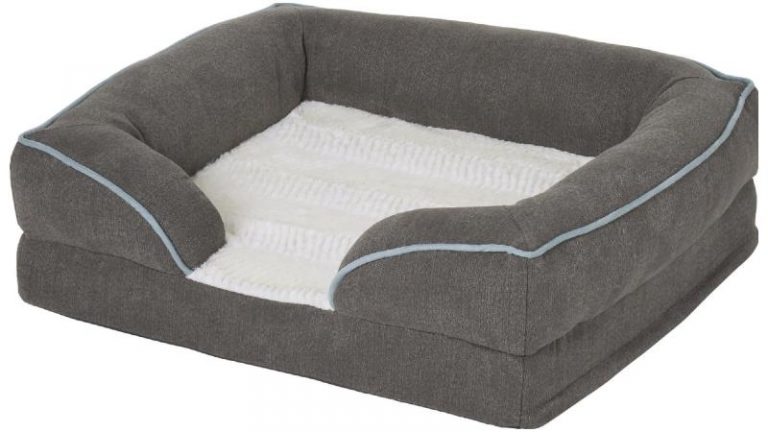 Frisco Plush Orthopedic Memory Foam Bolster Dog Bed with Removable Washable Cover