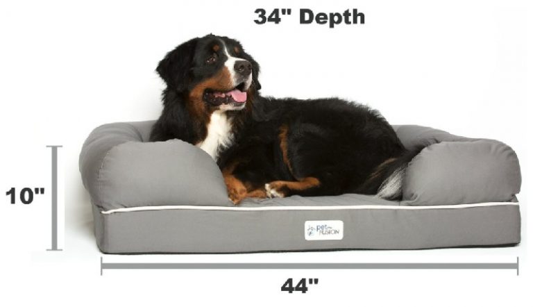 PetFusion Ultimate Lounge Memory Foam Bolster Dog Bed with Chew-Resistant Removable & Washable Cover