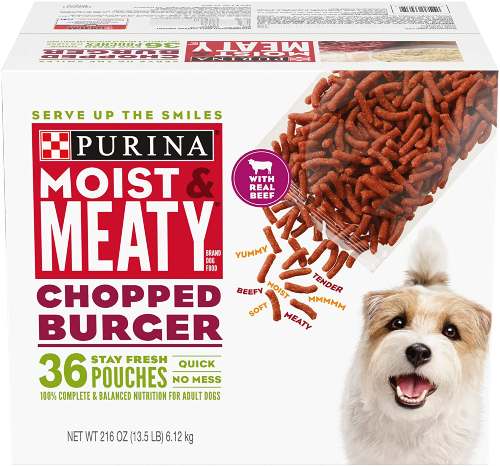 Purina Moist and Meaty Dog Food, Chopped Burger