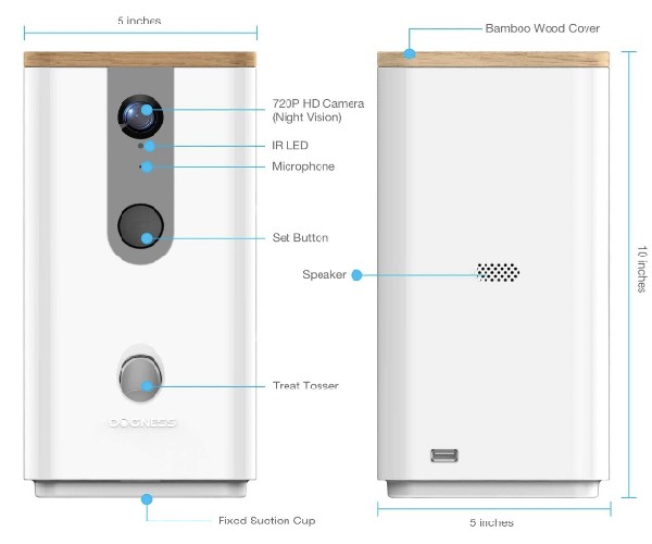 Vbroad Smart Dog Camera Treat Dispenser