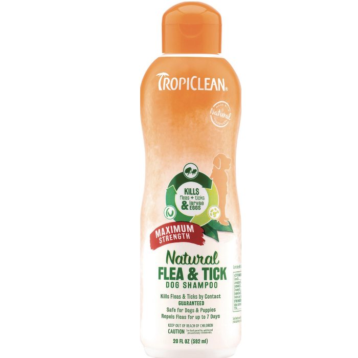 TropiClean Maximum Strength Natural Flea & Tick Dog Shampoo